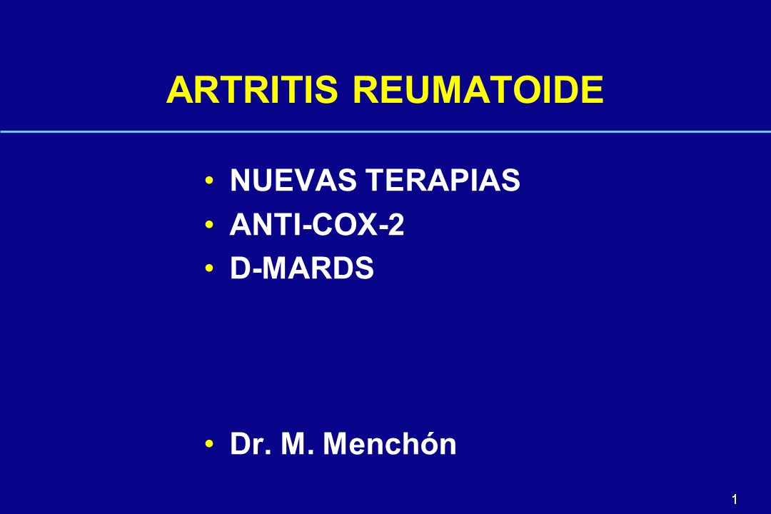 Artritis reumatoide. Nuevas terapias